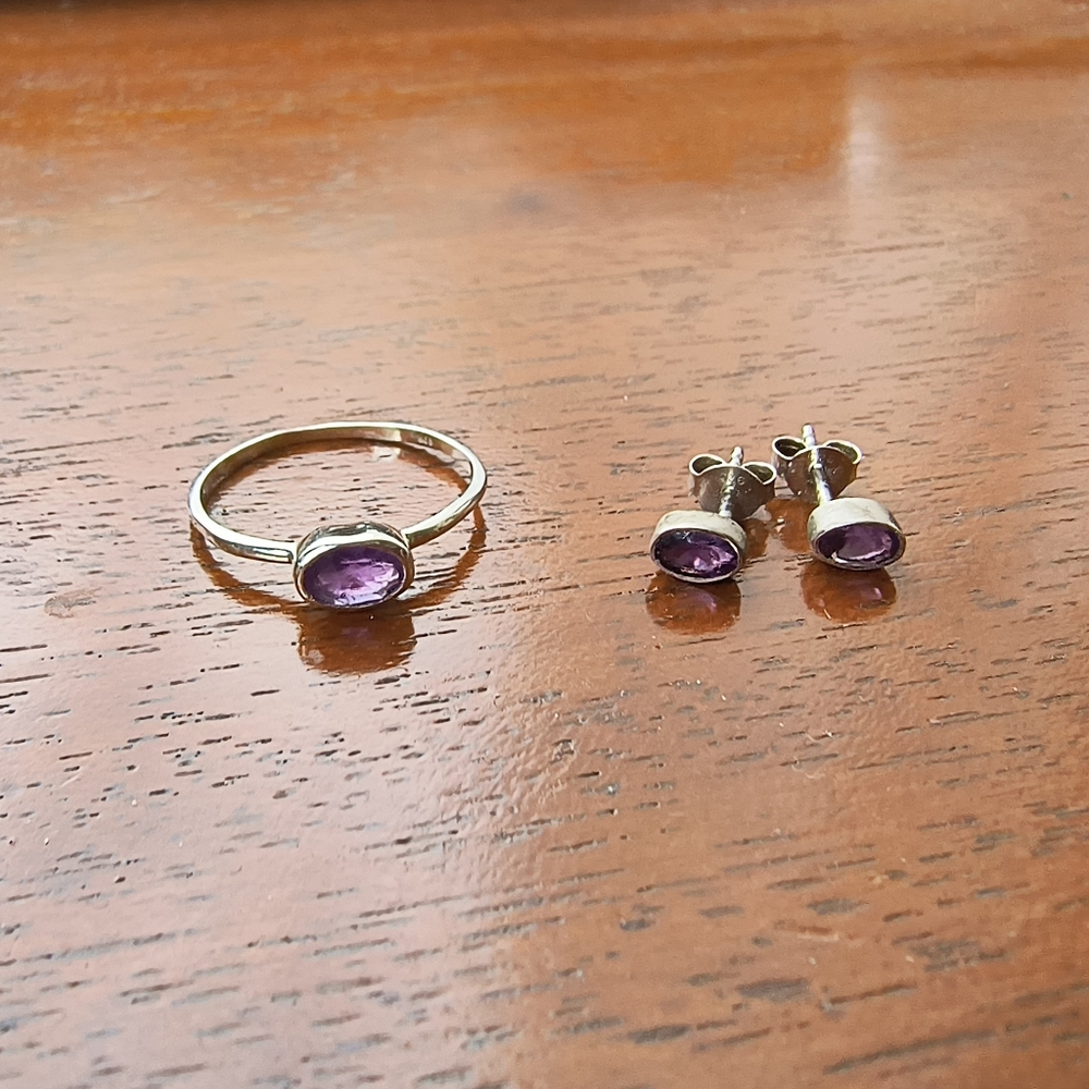 Amethyst set 💜 earrings and ring